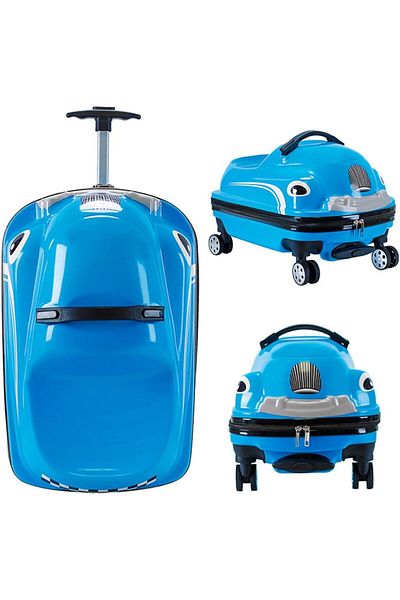 erorex 20 Inch Kids Ride On Travel Suitcase，Children'S Rolling Luggage With Wheels，Car Shape Design Kids