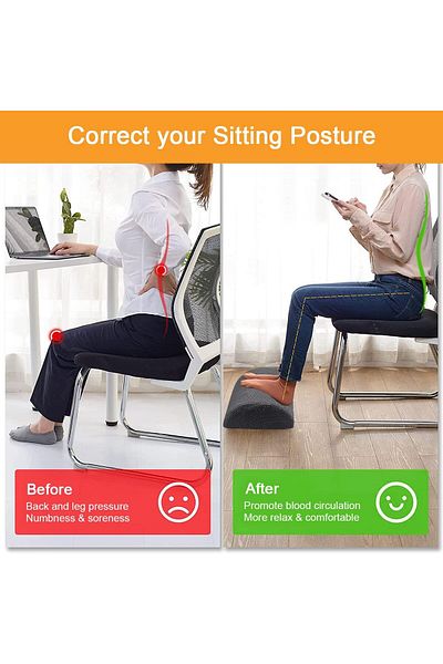 erorex Foot Rest For Under Desk Ergonomic Memory Foam Footrest Pillow With Adjustable Heights And Non Slip