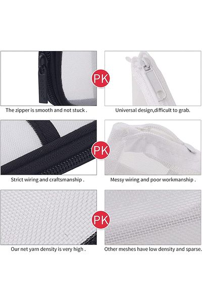 erorex Grid Mesh Pen Pencil Case Clear Mesh Pencil Pouch For Office Stationery Makeup Storage Clear Pencil