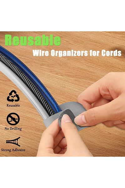 erorex منظم كابلات Y Hook And Loop تحت المكتب، 80 قطعة، منظم أسلاك ذاتي اللصق، قابل لإعادة الاستخدام
