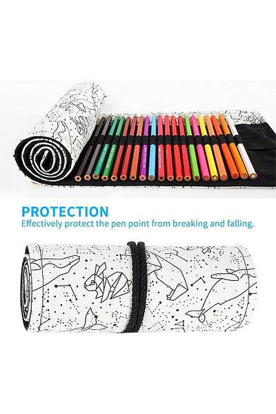 erorex Canvas Pencil Wrap Case Roll Up Pencil Storage Holder For Sketching Drawing Writing Multi Purpose