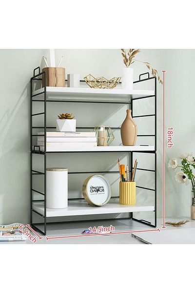 erorex Adjustable Desktop Organizer Shelf 3 Tier Small Desk Shelf Organizer Storage Shelf For Office