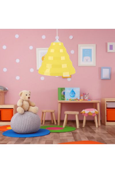 Art&Gift Bolton Single Yellow Mica Pendant Lamp Children's Room Chandelier Entrance Hall Cafe Lighting