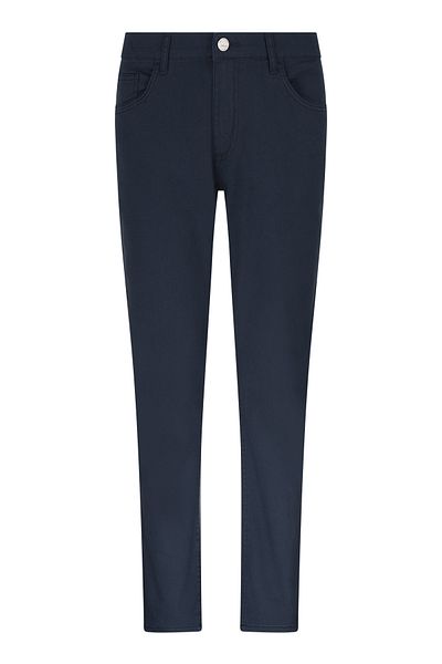 Hatemoğlu Παντελόνι από βαμβακερό καμβά Navy Blue Regular Fit με 5 τσέπες