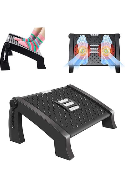 erorex Office Foot Rest For Under Desk Adjustable Foot Rest With Massage Texture And Roller Ergonomic Foot