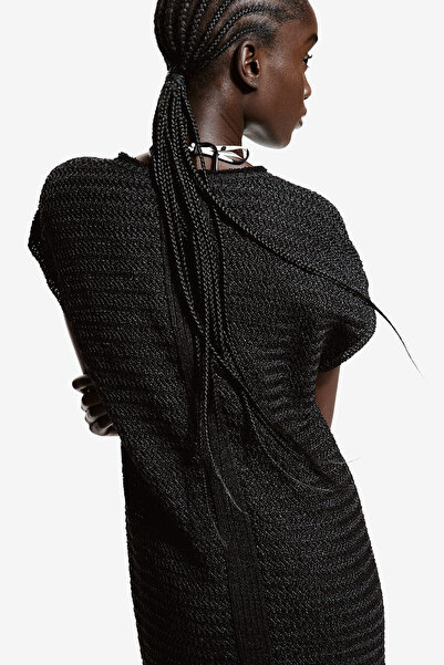 H&M Rafya Görünümlü Kaftan Elbise