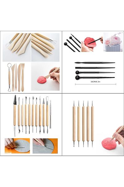 Sanathobi Pottery Tools Kit - 36 Pieces Clay, Sculptor, Ceramic, Modeling, Hobby