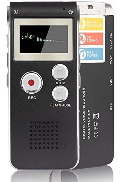 erorex Digital Voice Activated 16Gb Audio Recorder Mini Portable Tape Dictaphone With Playback Usb Mp3