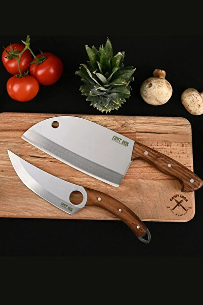 Cavit İnox Almazan Şef Bıçağı 2 Parça Kamp Bıçağı