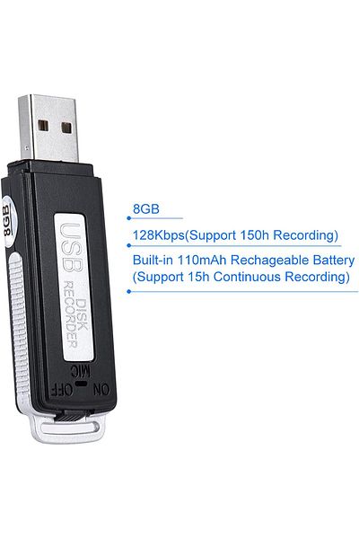 erorex 8Gb Portable Usb Disk Audio Voice Recorder Sk 868 Voice Recorder