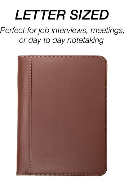 erorex 71716 Contrast Stitch Leather Padfolio Lightweight And Stylish Business Portfolio For Men And Women