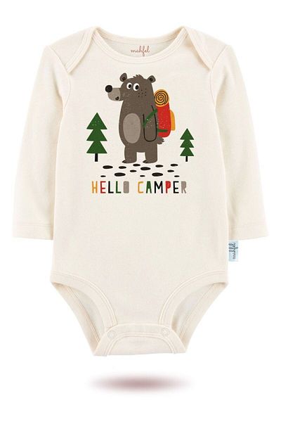 MAHFEL 100% Cotton 3-Piece Organic Printed Snap Fastener Baby Bodysuit