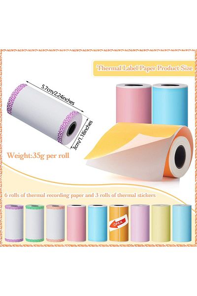 erorex 9 Rolls Of Thermal Printer Paper Just 3 Rolls Of Adhesive 57