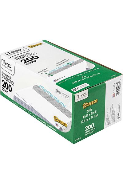 erorex Envelopes Letter Size #10 Security Tinted Envelopes Self Seal 4 1 8 X 9.5” Windowless Design