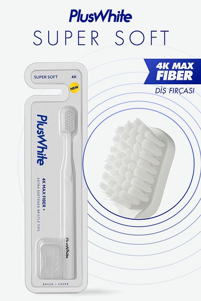 Plus White White 4K Max Fiber Toothbrush - with Cover