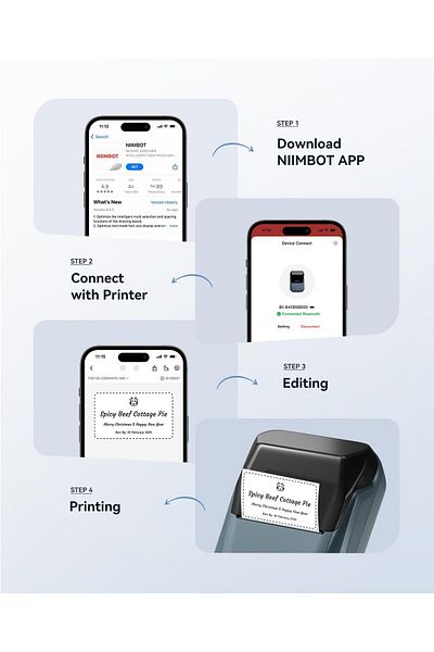erorex B1 Label Maker Bluetooth Portable Label Printer With Auto Identification Easy To Use For Office