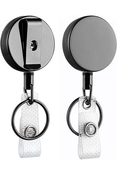 erorex Heavy Duty Badge Reels Retractable Badge Holder 2 Pcs Zinc Alloy Material Unbreakable Sturdy Stable
