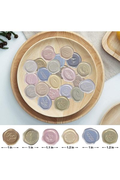 erorex 108 Pcs Wax Seal Stickers For Wedding Invitations Self Adhesive Envelope Sealing Stickers Pre Made