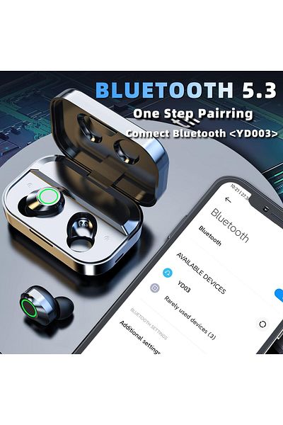 erorex Wireless Earbuds Bluetooth 5.3 Headphones 40H Playback Hifi Stereo Sound With Led Display Enc Noise