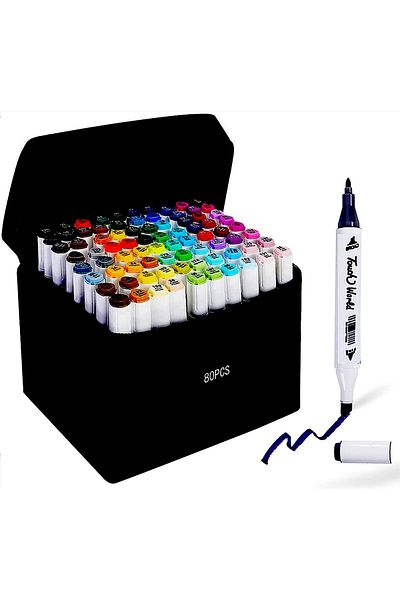 erorex 80 Colors Touch Art Sketch Drawing Twin Marker Painting Pen Set Double Tipped Art Markers With Bag