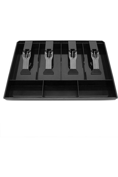 erorex Cash Register Drawer Insert Tray With 4 Bill 3 Coin Compartments For Money Storage Black