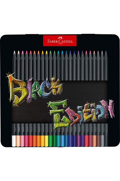 erorex Blackwood 116425 Coloring Pencils Black Edition 24 Metal Case
