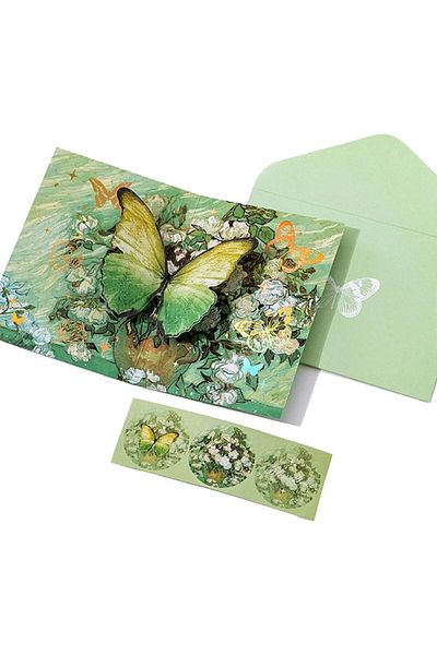 erorex Pop Up Butterfly Greeting Card With Envelope For Friends Foldable Popup Celebration Cards For