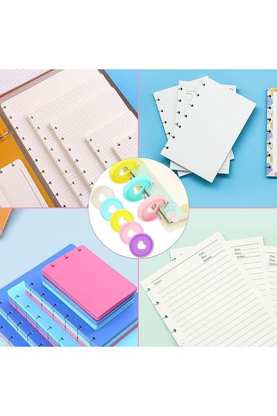 erorex 50Pcs Disc Binding Rings Multicolor Heart Plastic Binder Rings Book Keychain Rings Flexible For