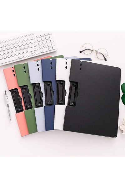 erorex 6Pcs A4 Binder Clip Boards Punchless With Spring Action Clamp Strong Clips File Folder Clipboards