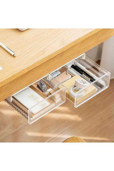 erorex Desk Drawer Storage Box Slide Out Desktop Pencil Drawer For Office Home School Kitchen Suitable For