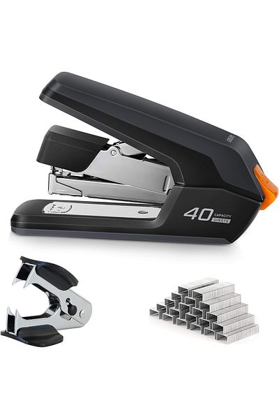 erorex Effortless Desktop Stapler 40 50 Sheet Capacity One Finger Touch Stapling Easy To Load Ergonomic