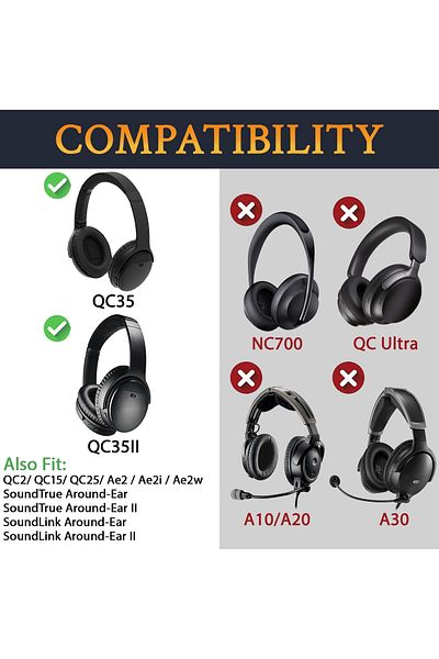 erorex Earpads Cushions For Bose Headphones Replacement Ear Pads For Bose Quietcomfort 15 Qc15 Qc25 Qc2