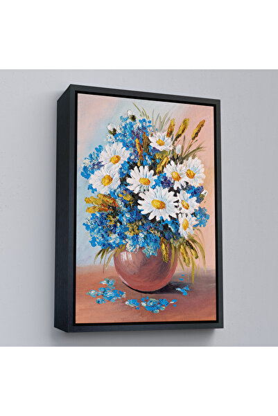 Harita Sepeti Plavi betazni cvetovi u vazi sa crnim okvirom slike