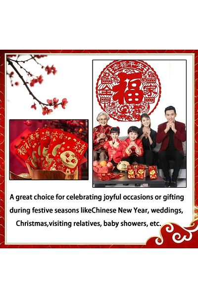 erorex 36Pcs 2025 Snake Year Red Envelopes Lunar New Year Lucky Money Packets 6 Designs Gold Foil Snakes
