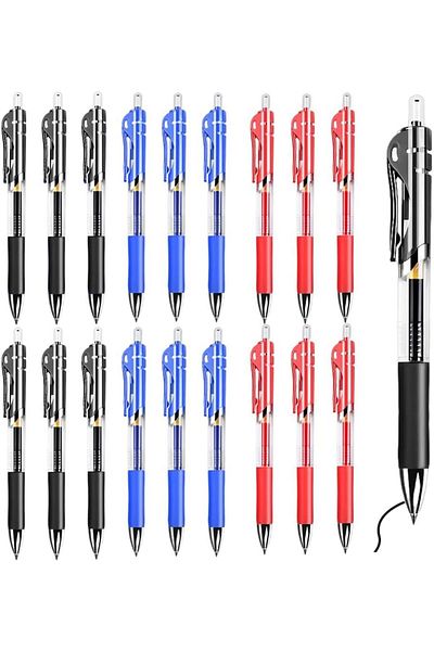 erorex 18 Pack Retractable Ballpoint Pens 0.5 Mm Medium Point Pens Rolling Ball Refillable Pens Refillable