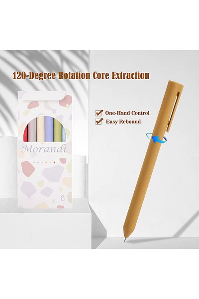 erorex Quick Dry Ink Pens 6 Pack 0.5Mm Colored Gel Pens 6 Colors Ink Fine Point Smooth Writing Pens Quick