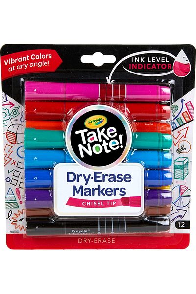 erorex Take Note Dry Erase Markers 12Ct Whiteboard Markers For Teachers Low Odor Chisel Tip School