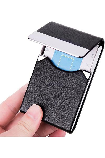 erorex Business Card Holder Case Pu Leather Name Card Holder With Magnetic Clasp Business Card Organizer