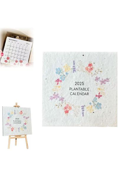 erorex Plantable Seed Calendar 2025 Modern Greenery Calendar Planner With Plantable Growing Plants 2025