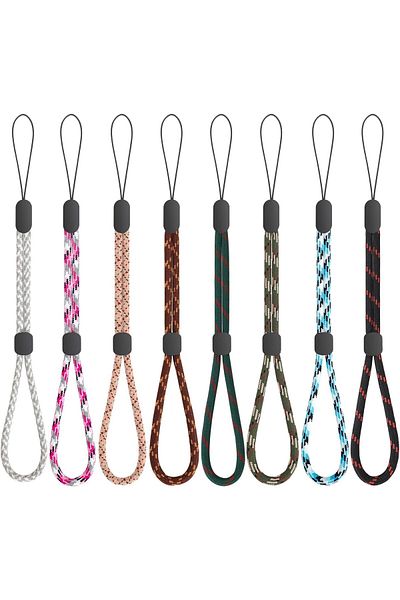 erorex 8 Pcs Hand Wrist Strap Lanyard Adjustable Nylon Colorful For Mobile Phone Camara Usb Flash Drive Id