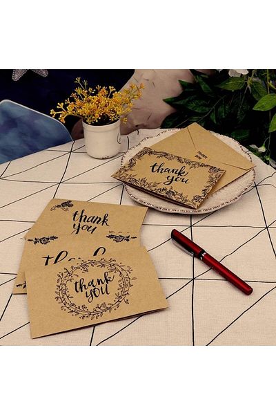 erorex Thank You Cards With Envelopes 8 Sets Premium Kraft Thank You Cards Bulk Thank You Notes With 8