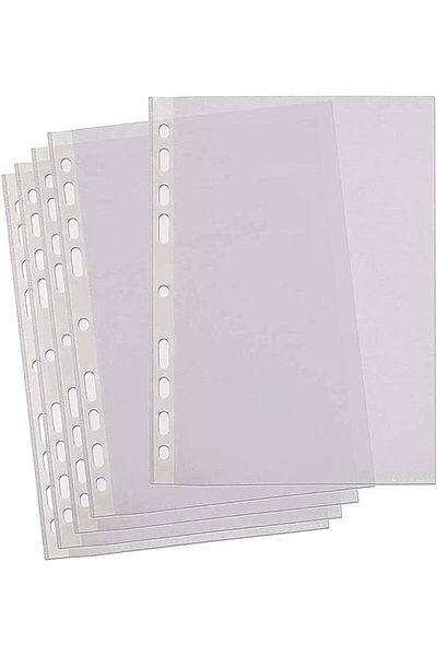 erorex A4 Transparent File 100 Pcs Clear Plastic Folder Punched Pockets For Filing Paper And Documents 40
