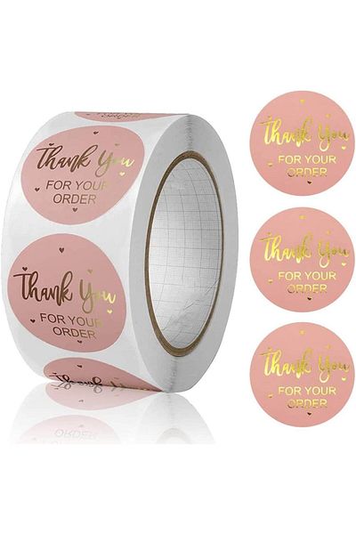 erorex Thank You Stickers Label 1In Gold 300 Roll