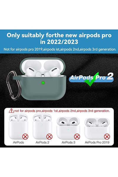 erorex جراب شفاف كريستالي متوافق مع Airpods Pro 2 2022 جراب TPU ناعم من السيليكون الفاخر مع سلسلة مفاتيح