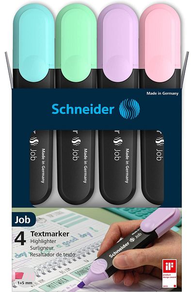 erorex Job 150 Pastel Highlighter Pens Turquoise Mint Lilac And Rose Pack Of 4