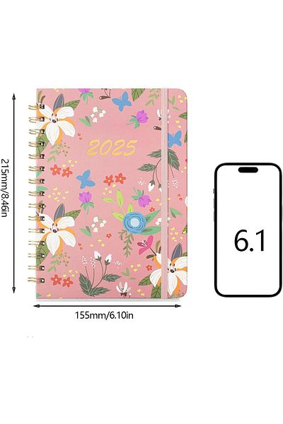 erorex 2025 Planner 140 Sheets Weekly And Monthly Planner Undated Spiral Bound Hardcover With 12 Stickers