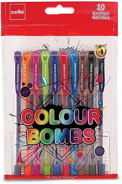 erorex Color Bombs Colored Ink Gel Pens Pack Of 10 Assorted 10 Vivid Ink Colours Ideal For Art Project