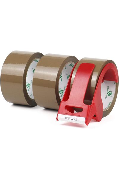 erorex Heavy Duty Brown Ing Tape 3 With Free Dispenser 48Mm X 50M Brown Tape Refills For Shipping Box For