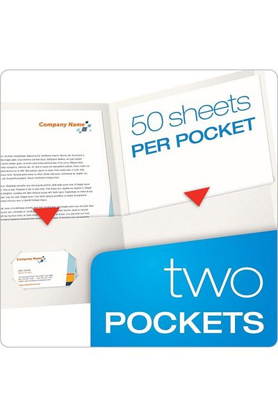 erorex Twin Pocket Folders Textured Paper Letter Size White Holds 100 Sheets Box Of 25 57504Ee