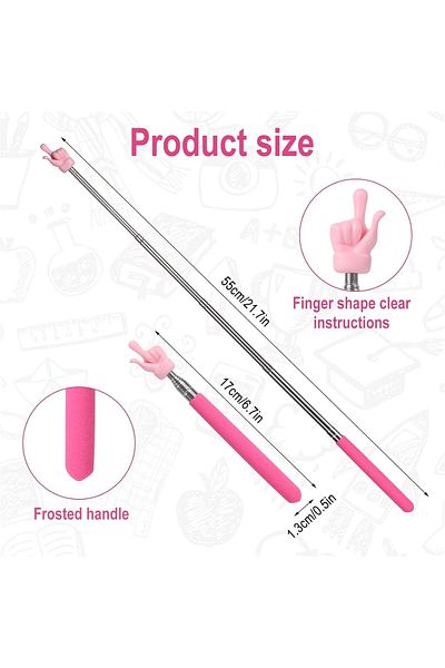 erorex Telescopic Teachers Pointer 4Pcs Extendable Hand Pointer Finger Pointer Stick Pointer Stick